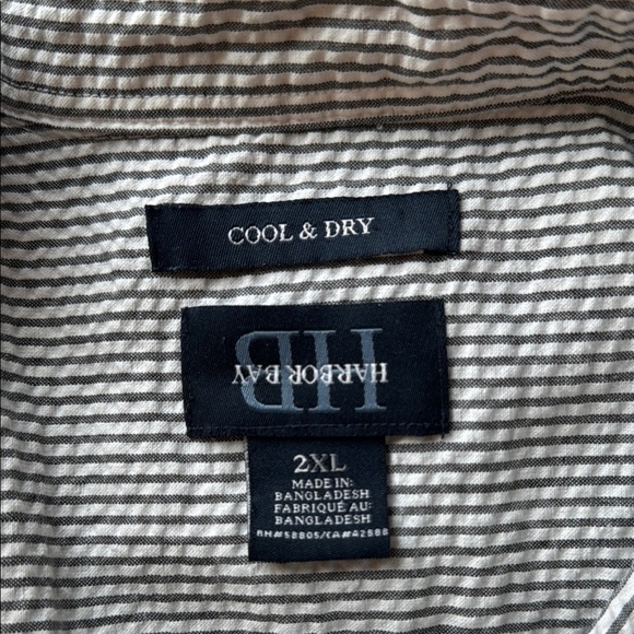 Harbor Bay Blue Casual Button Down Shirt Lightweight Cotton - Picture 3 of 6